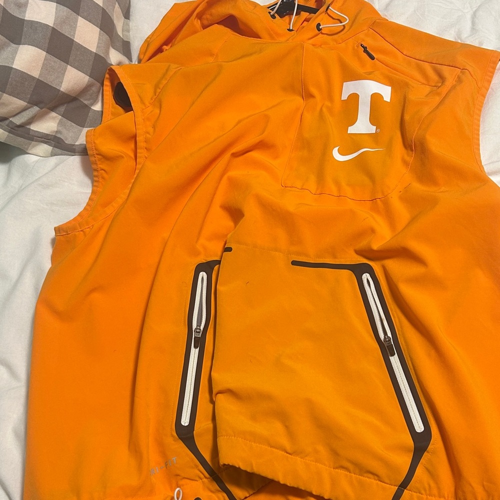 Nike Orange Hooded Vest with T Logo